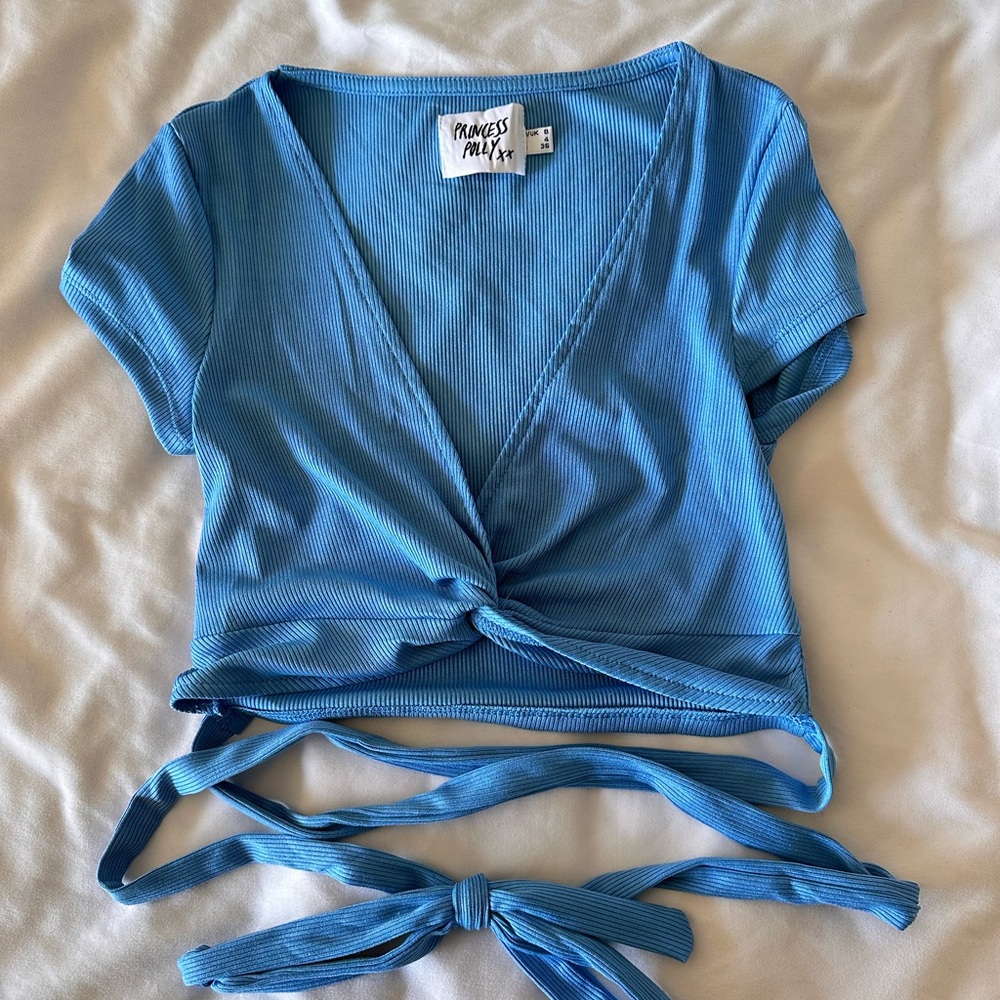 Princess polly blue wrap around top!!